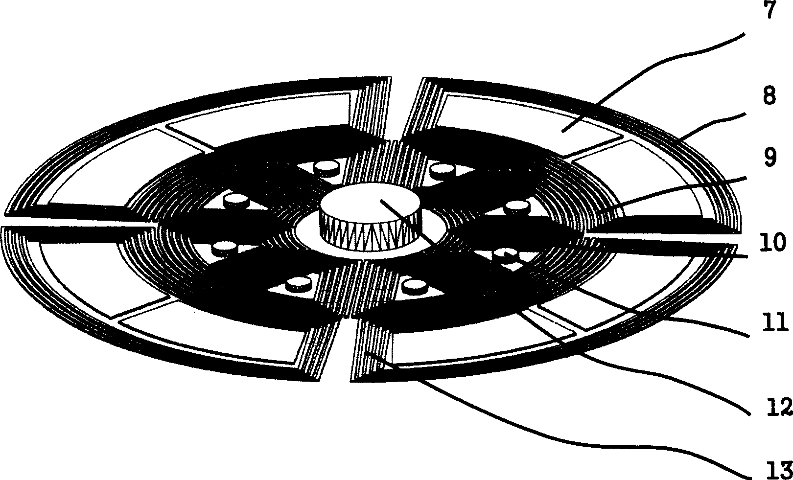 Micro-rotation top with double-stator electromagnetic suspension rotor