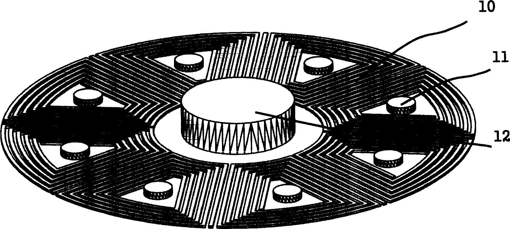 Micro-rotation top with double-stator electromagnetic suspension rotor