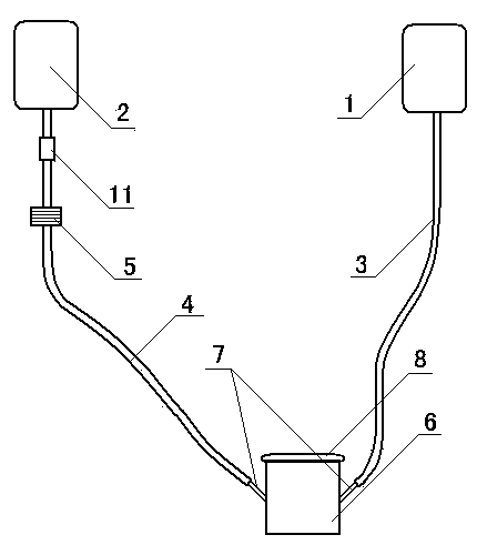 Oxygen inhalation and humidification mixing device used for trachea cannula and tracheotomy