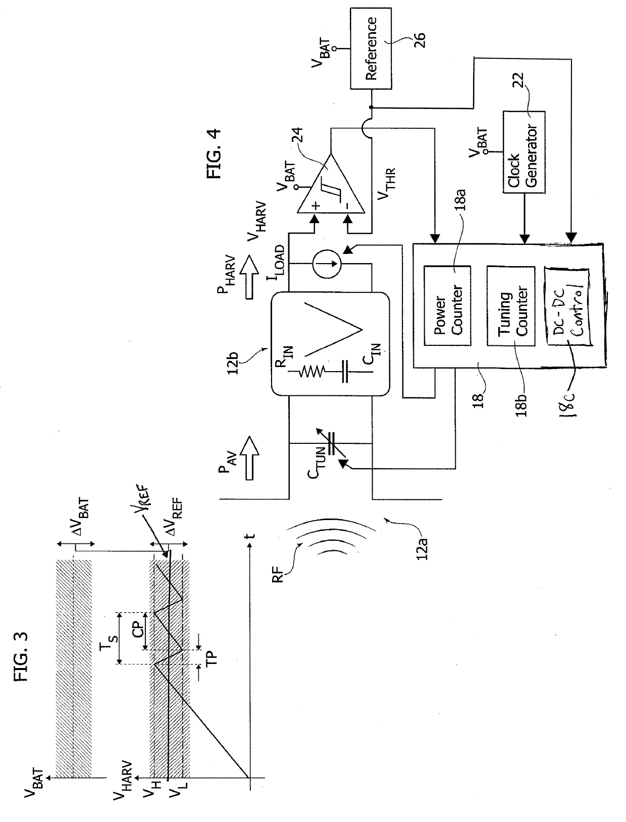 Method of harvesting radio-frequency energy, corresponding circuit and device