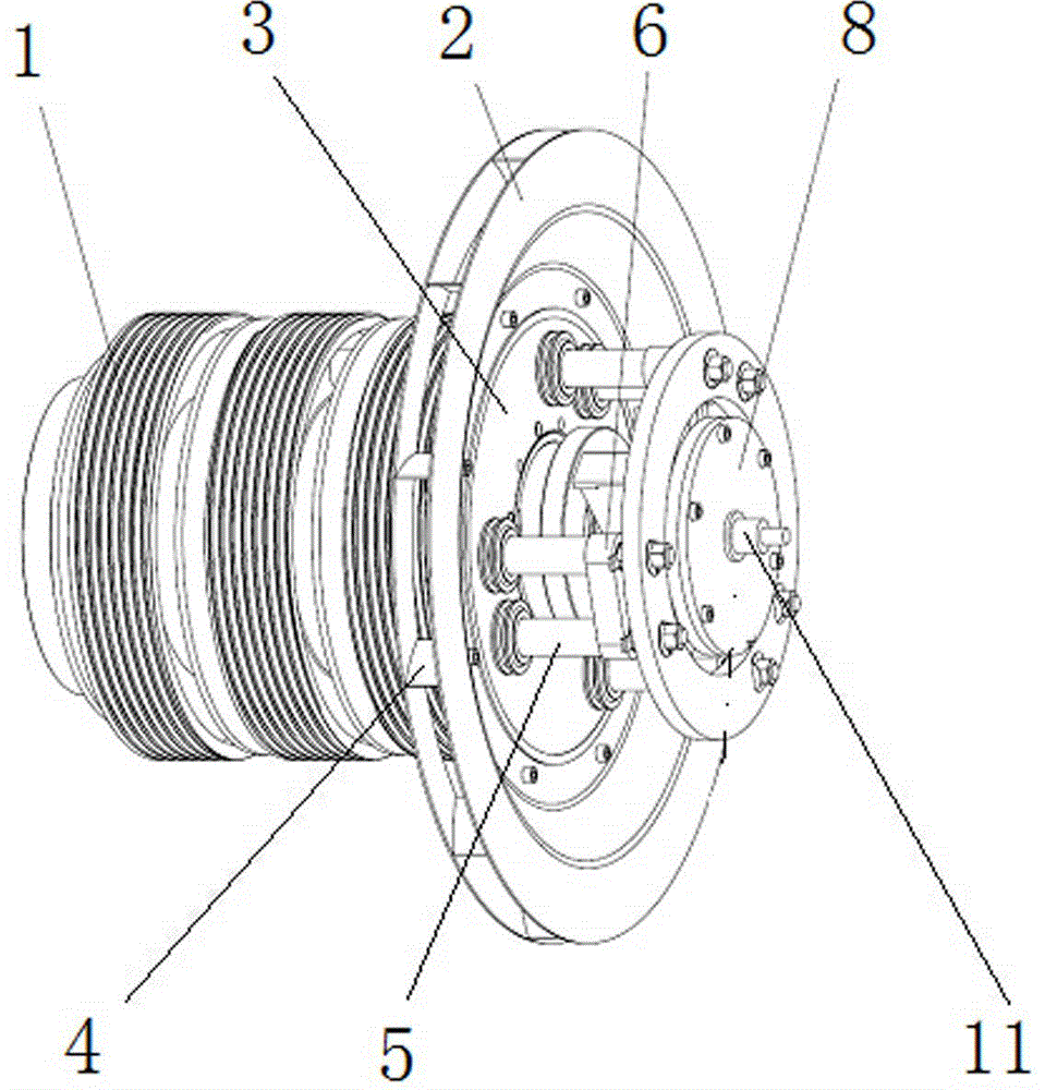 Slip ring structure for double-fed motor coiling type rotor