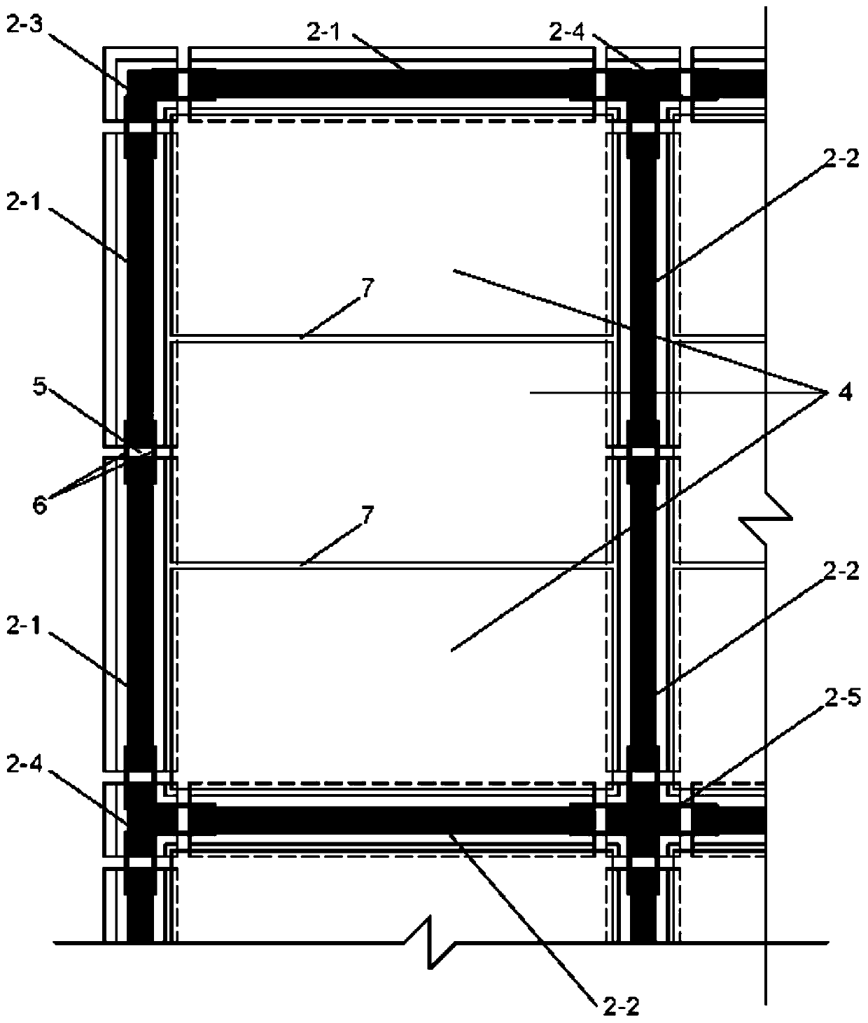 Prefabricated I-shaped shear wall-prefabricated floor slab system FRP sheet connecting structure and method