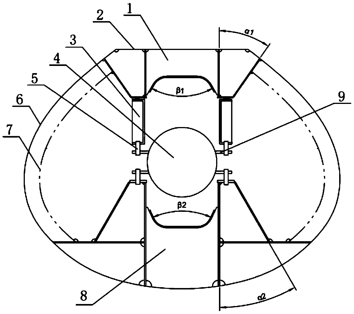 Up-and-down symmetrical thrust bearing base for small waterplane catamaran