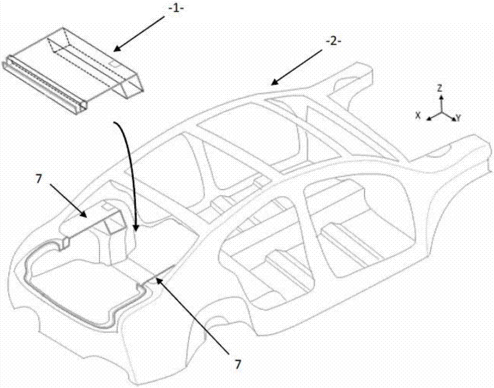 Motor vehicle rear parcel shelf made of composite material