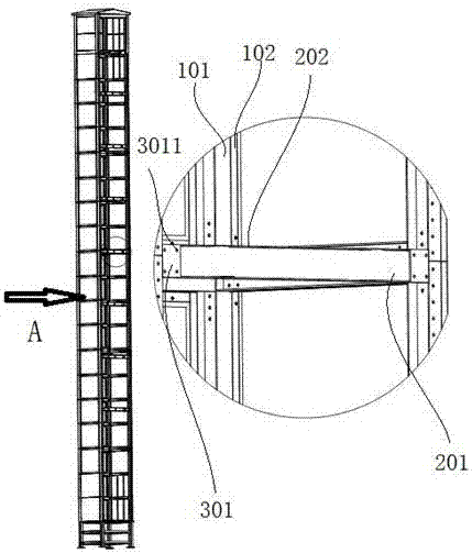 Elevator framework and corridor structure and installation method thereof
