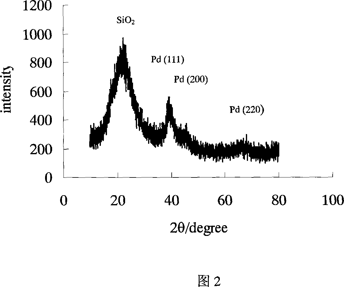 Solid carried ion liquid-nanometer metal particle catalyst, and its preparing method, and application in synthesis of arylamine