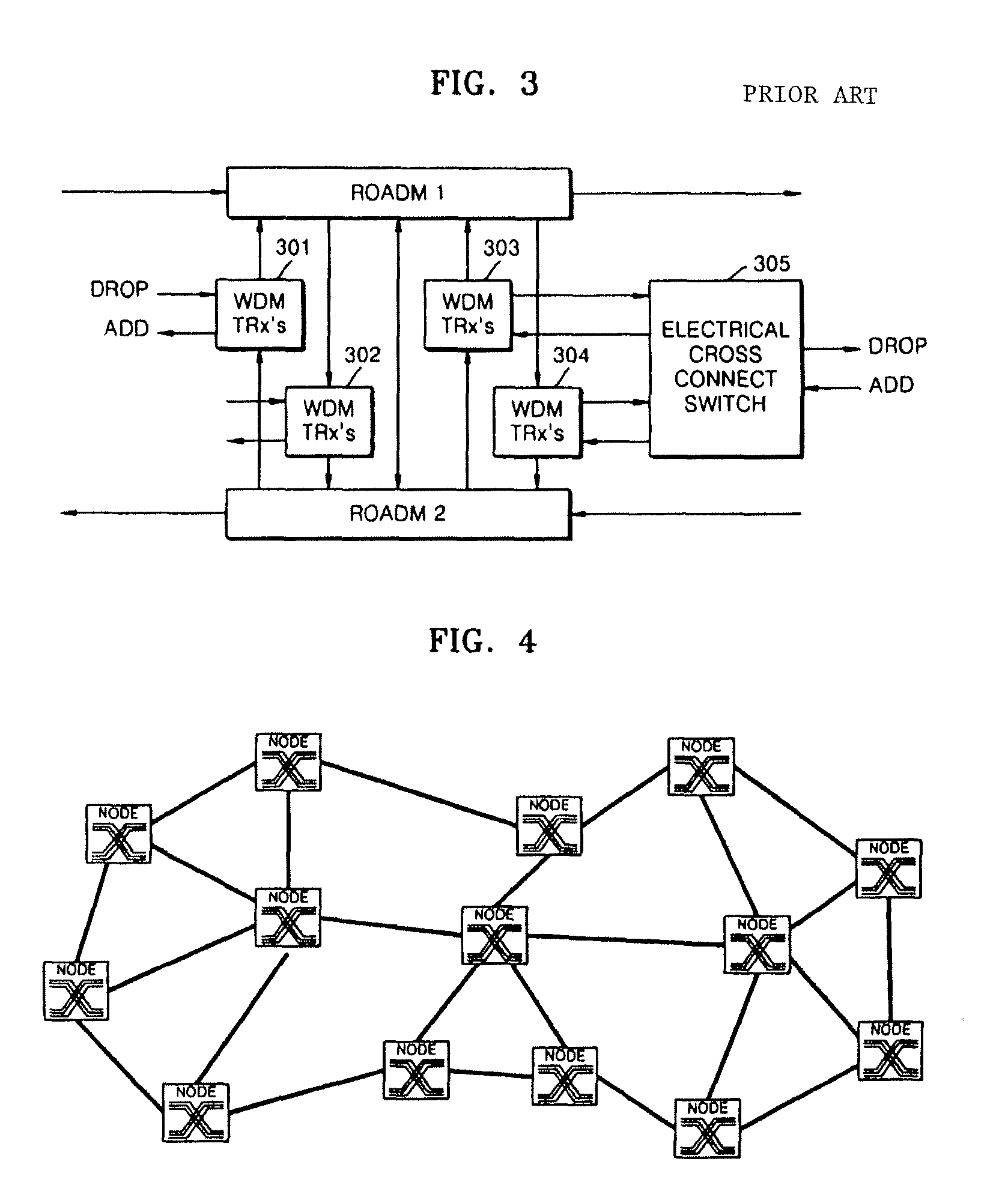 Optical node for mesh-type WDM optical network