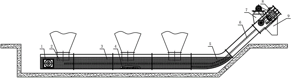 Water-cooling type slag conveyer