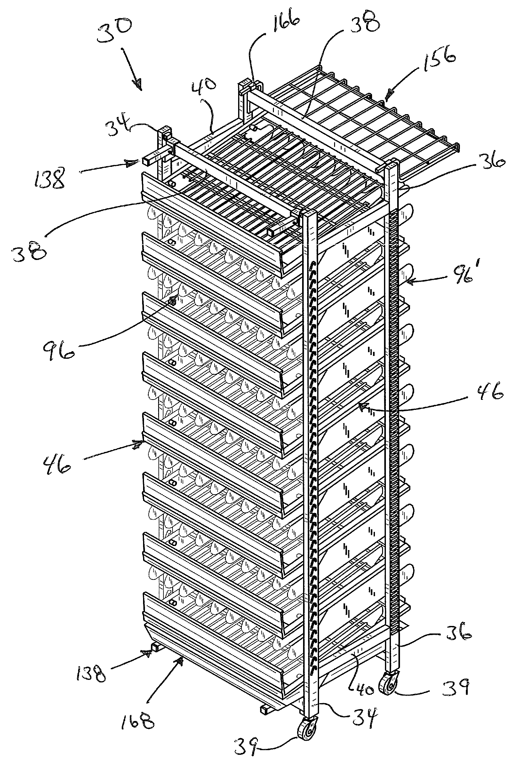 Product merchandising system for walk-in display coolers and the like