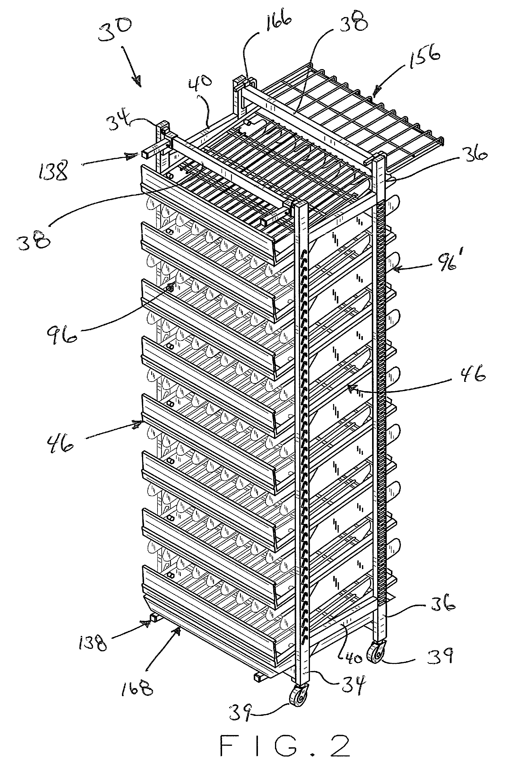 Product merchandising system for walk-in display coolers and the like