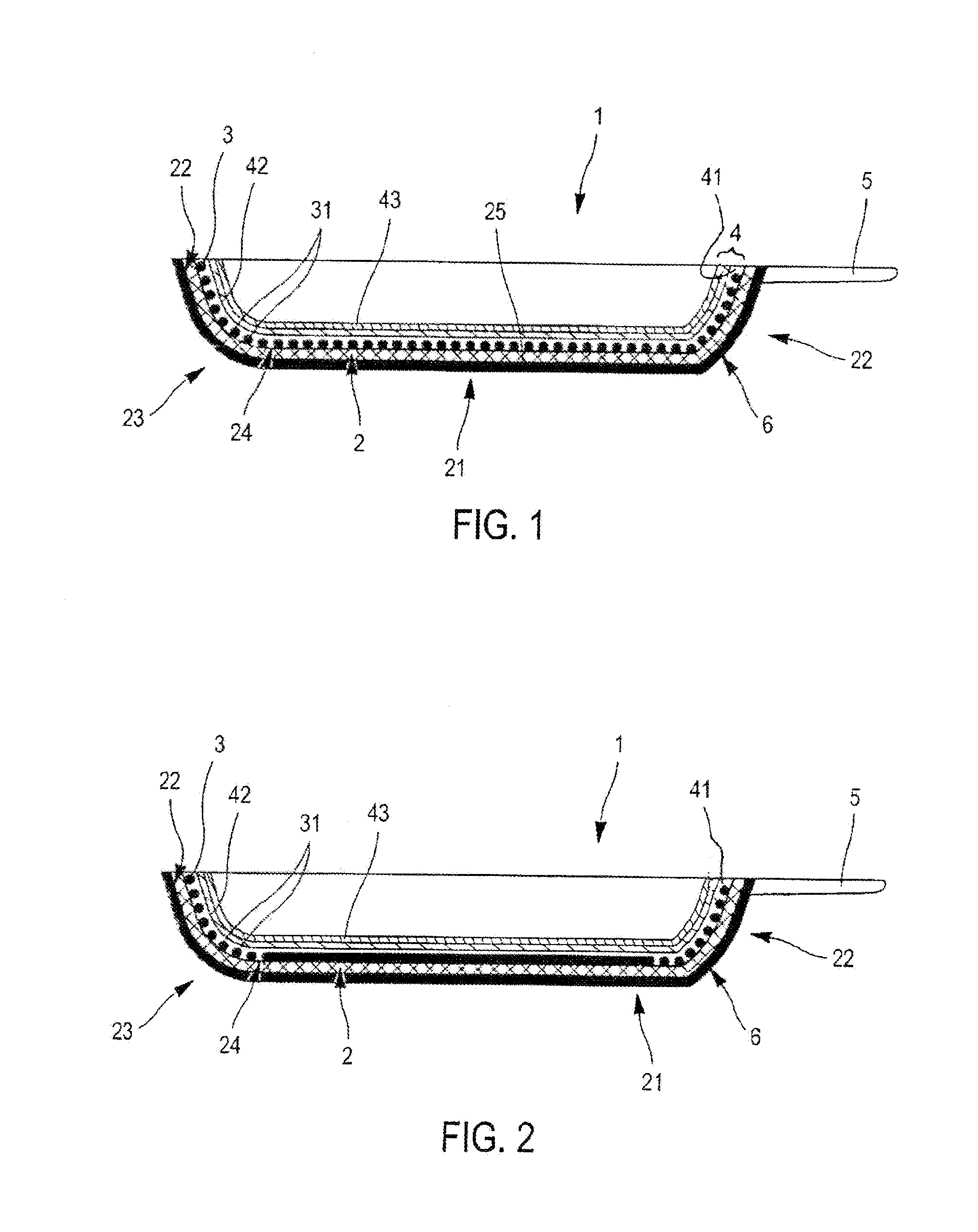 Cooking Utensil Comprising a Hard Base Made from Ceramic and/or Metal and/or Polymer Material and a Nonstick Coating Containing a Fluorocarbon Resin