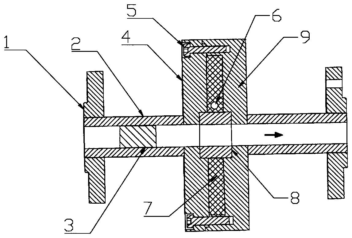 Gas-liquid two-phase flow moisture content measuring device and measuring method