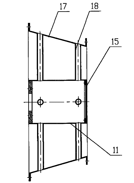 Horizontal type turbulent ball packing filter device