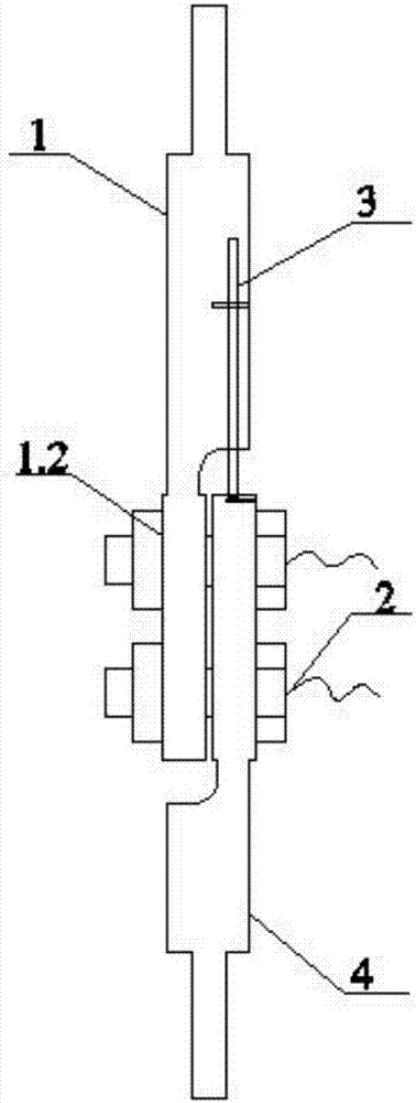 Test device for measuring double bolt relaxation under tangential alternating load