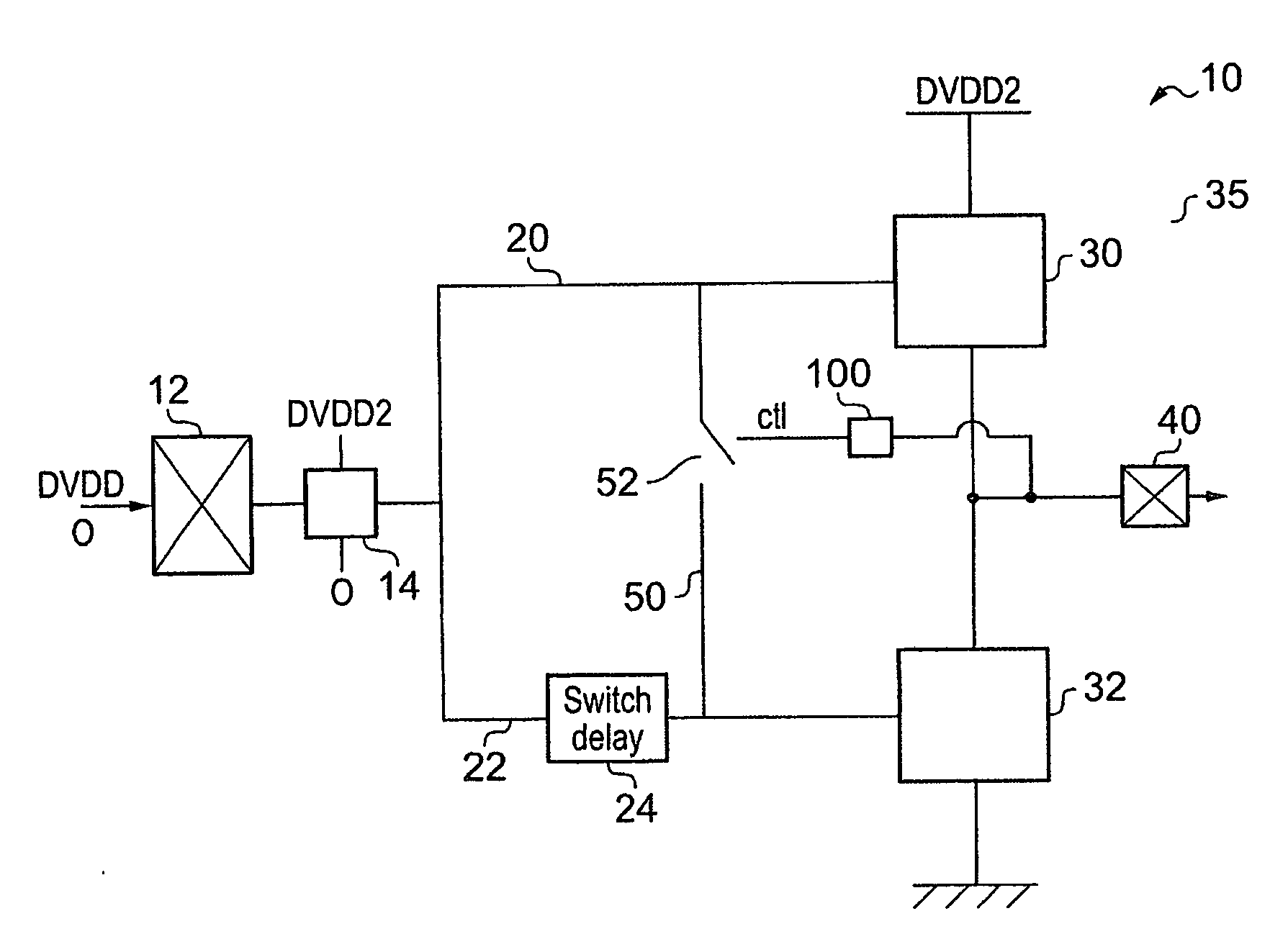 Circuitry for processing signals from a higher voltage domain using devices designed to operate in a lower voltage domain