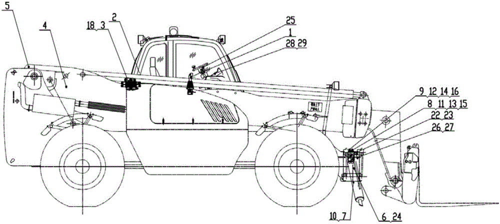 Engineering truck support leg electrohydraulic control system, method, detection method and engineering truck