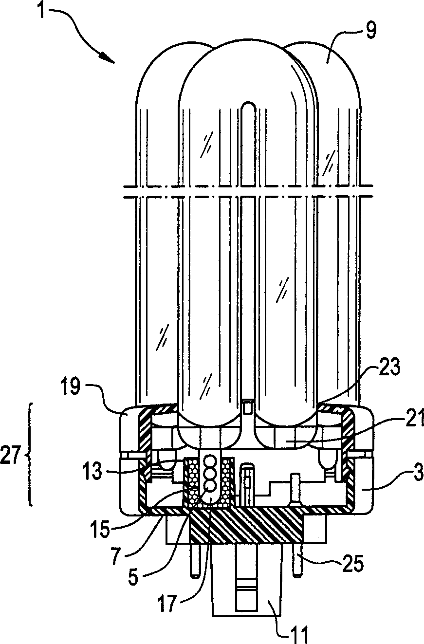 Compact fluorescent lamp with shell structure