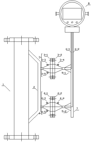 Differential pressure type densimeter measuring and protecting device