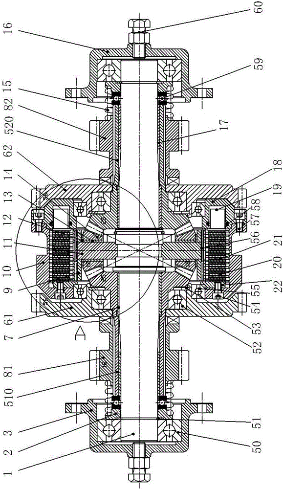 Hydraulic brake device for differential mechanism