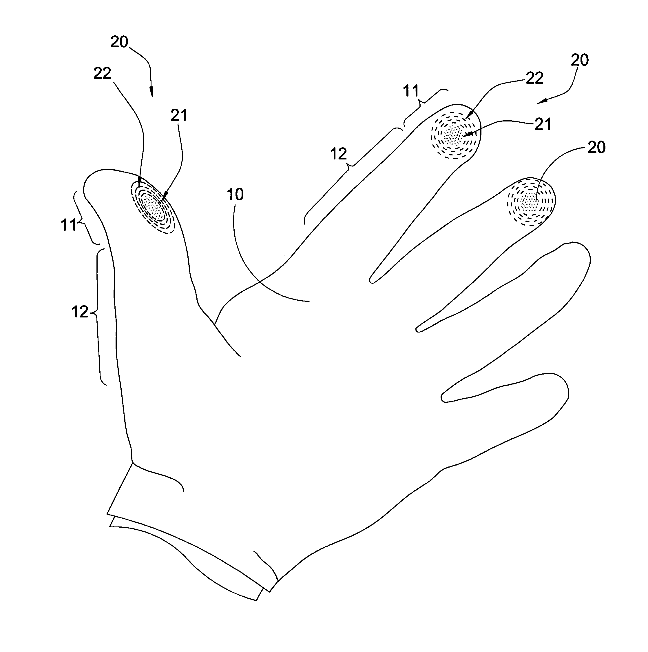 Finger glove for electronics device