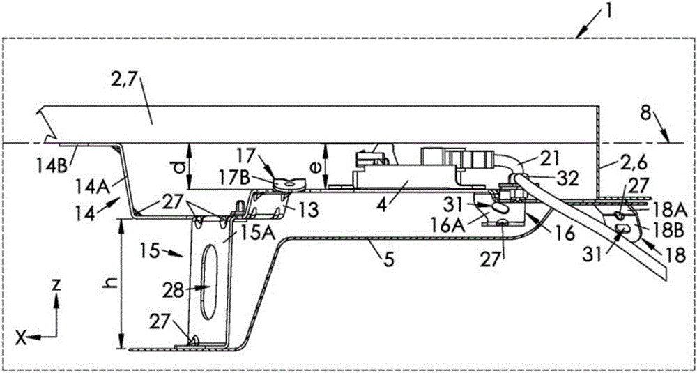 Assembly for securing an electronic unit and heat screen