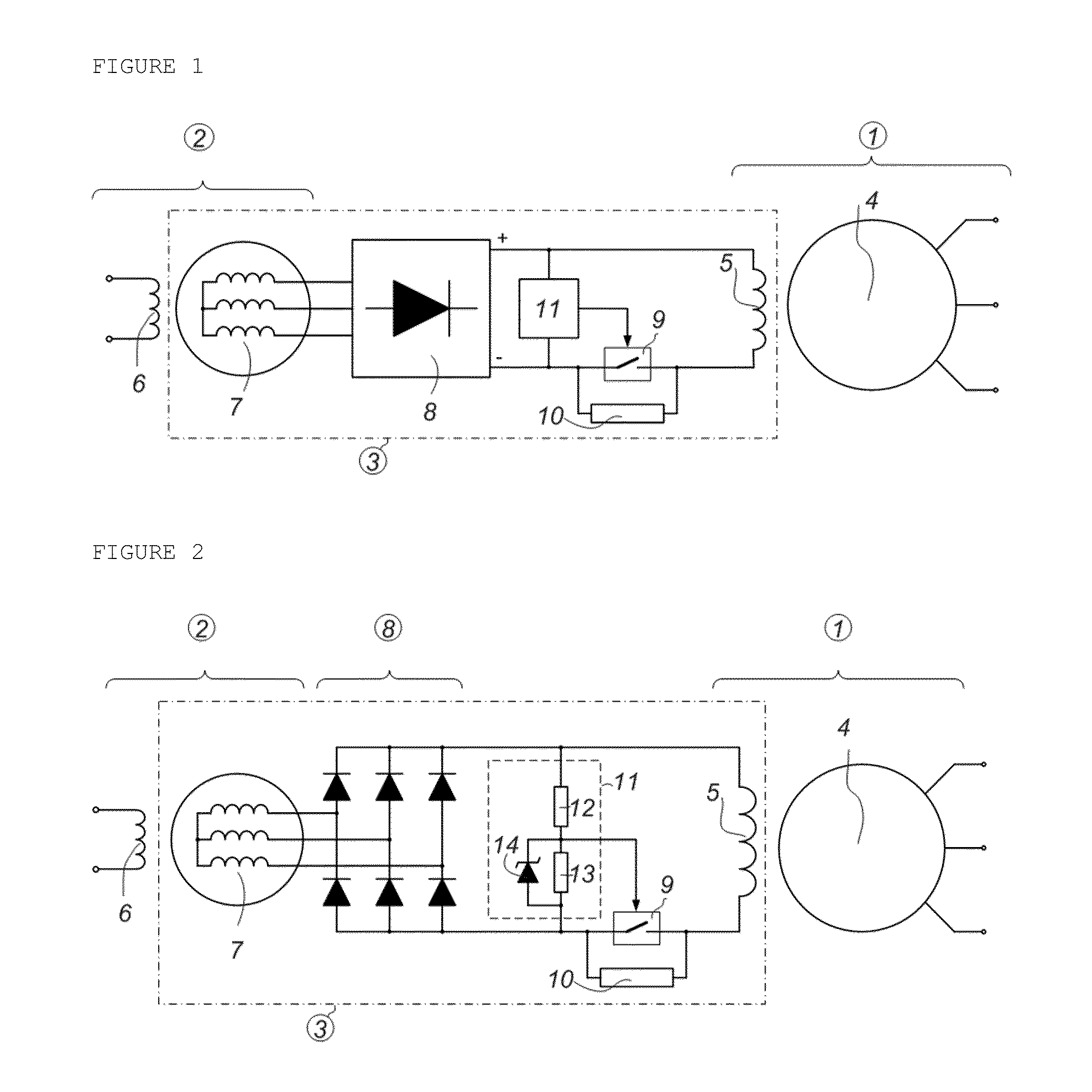 Rapid de-excitation system for synchronous machines with indirect excitation