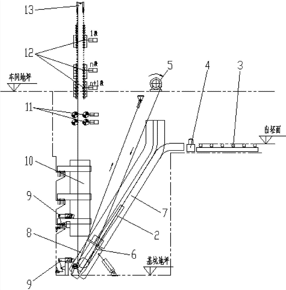Method for sending vertical continuous casting rigid dummy bars upwards