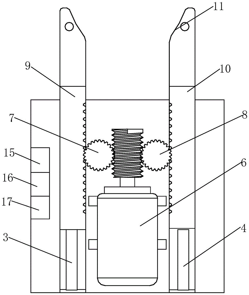 Induction arm telescopic rack of intelligent auxiliary locating and indicating vehicle