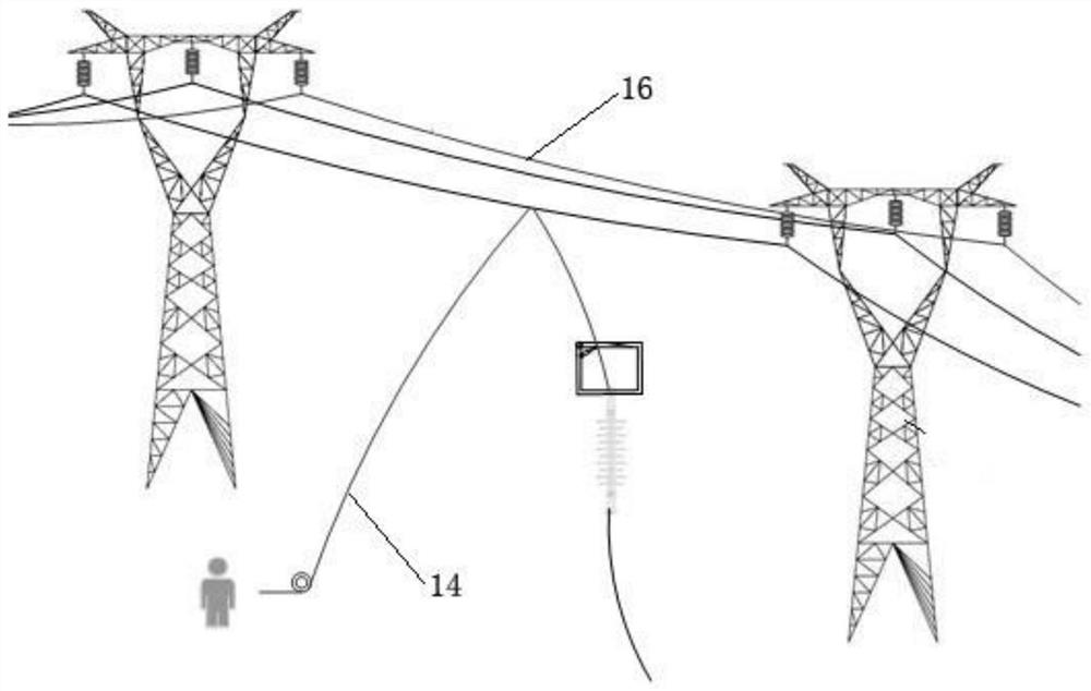 Insulator chain for emergency galloping stopping of power transmission line and accurate connection method of insulator chain