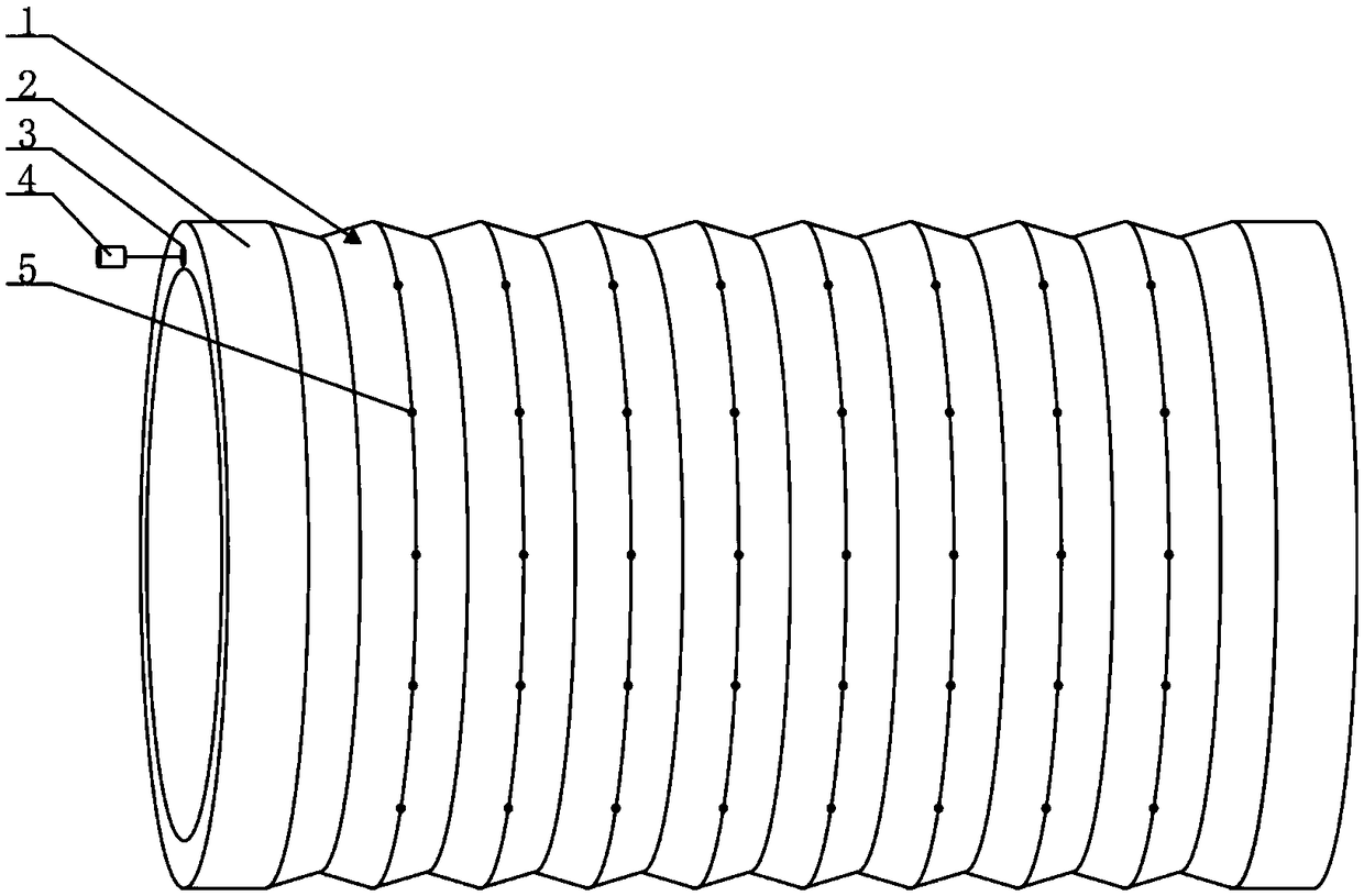 Anti-sinking device for hard corrugated outer tube wall