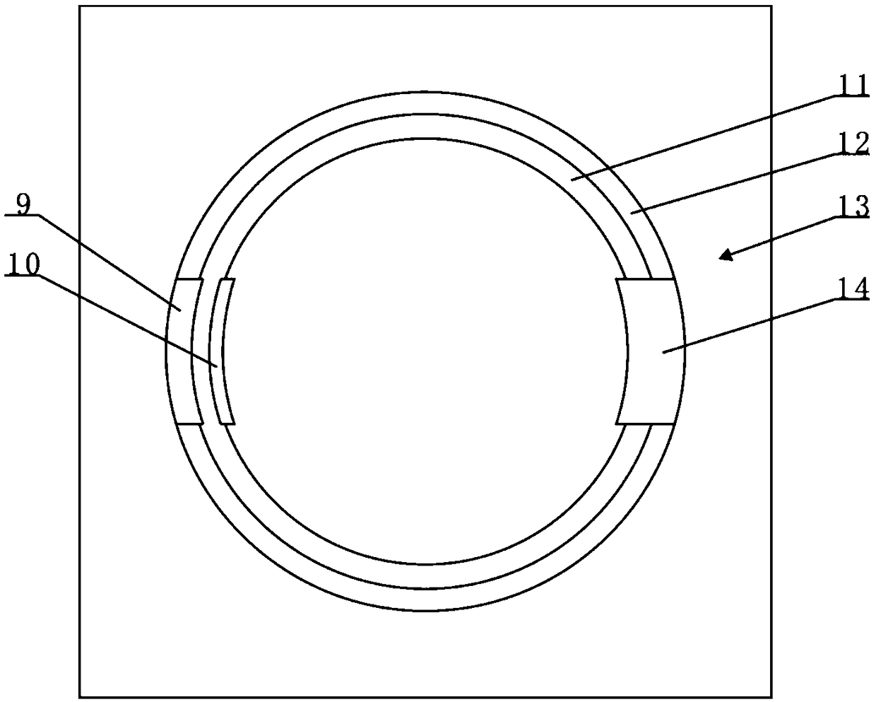 Anti-sinking device for hard corrugated outer tube wall