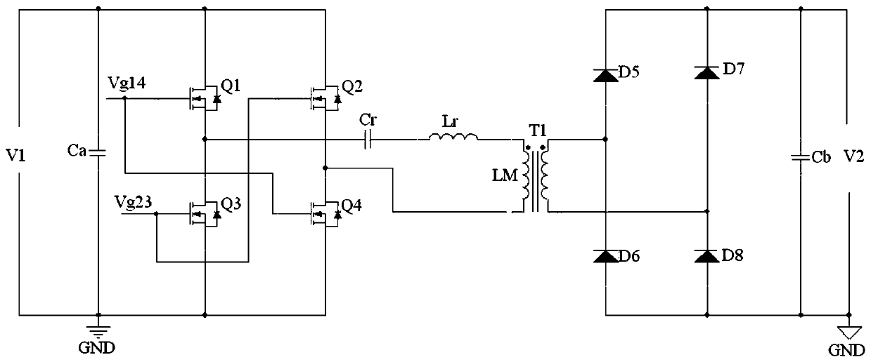 A converter circuit with bidirectional synchronous rectification and dead-time self-regulation