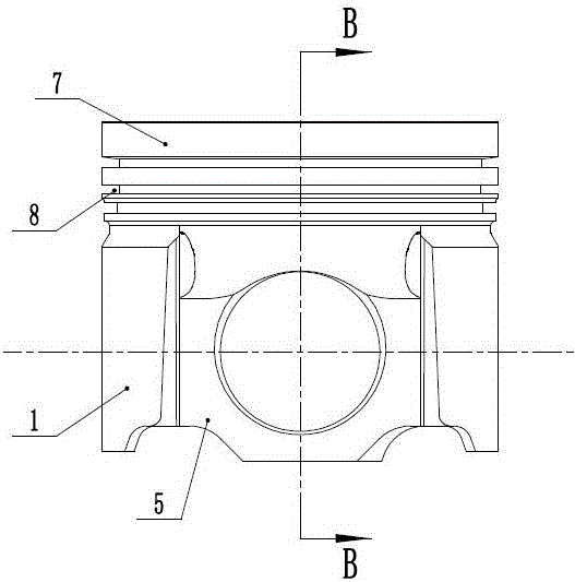Steel piston for diesel engine and production process thereof