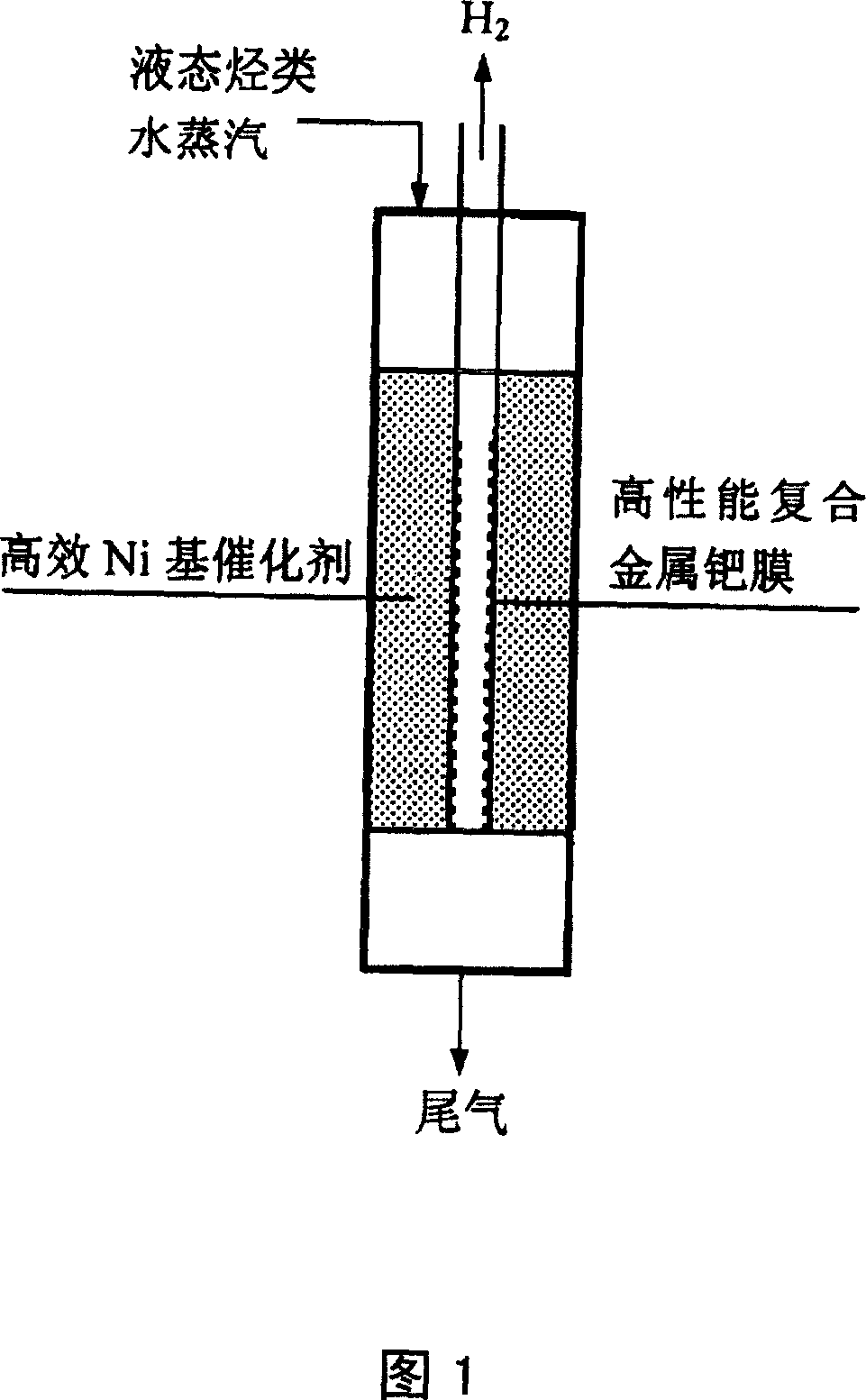 Process of preparing high purity hydrogen with liquid hydrocarbon in a palladium film reactor