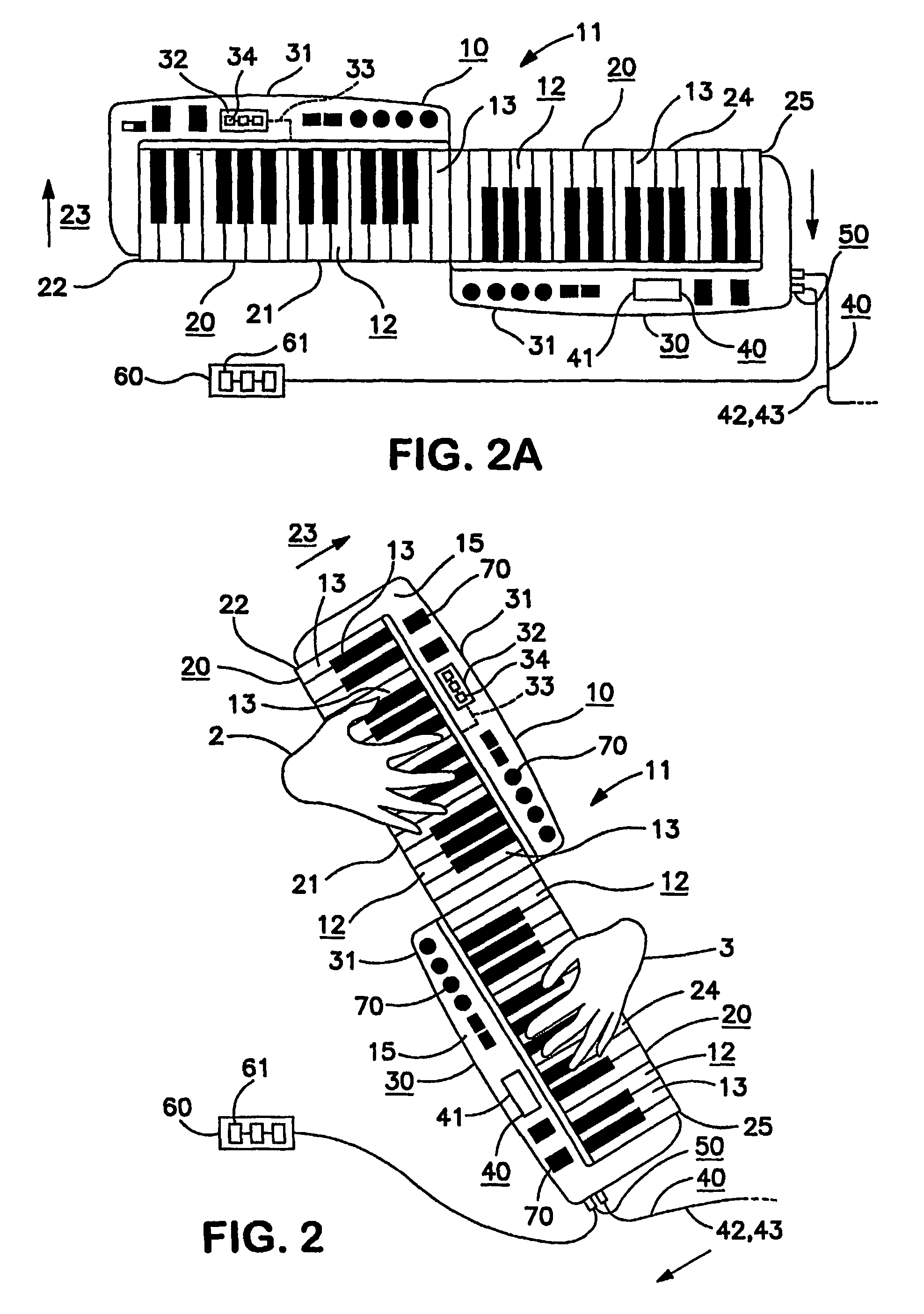 Inverted keyboard instrument and method of playing the same