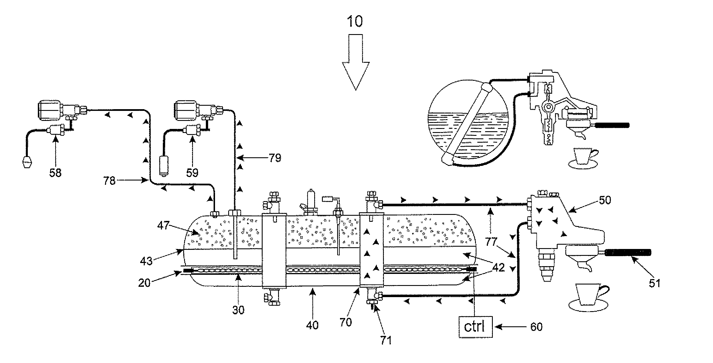 Coffee-making machine with semi-external high voltage halogen or infra red heating element