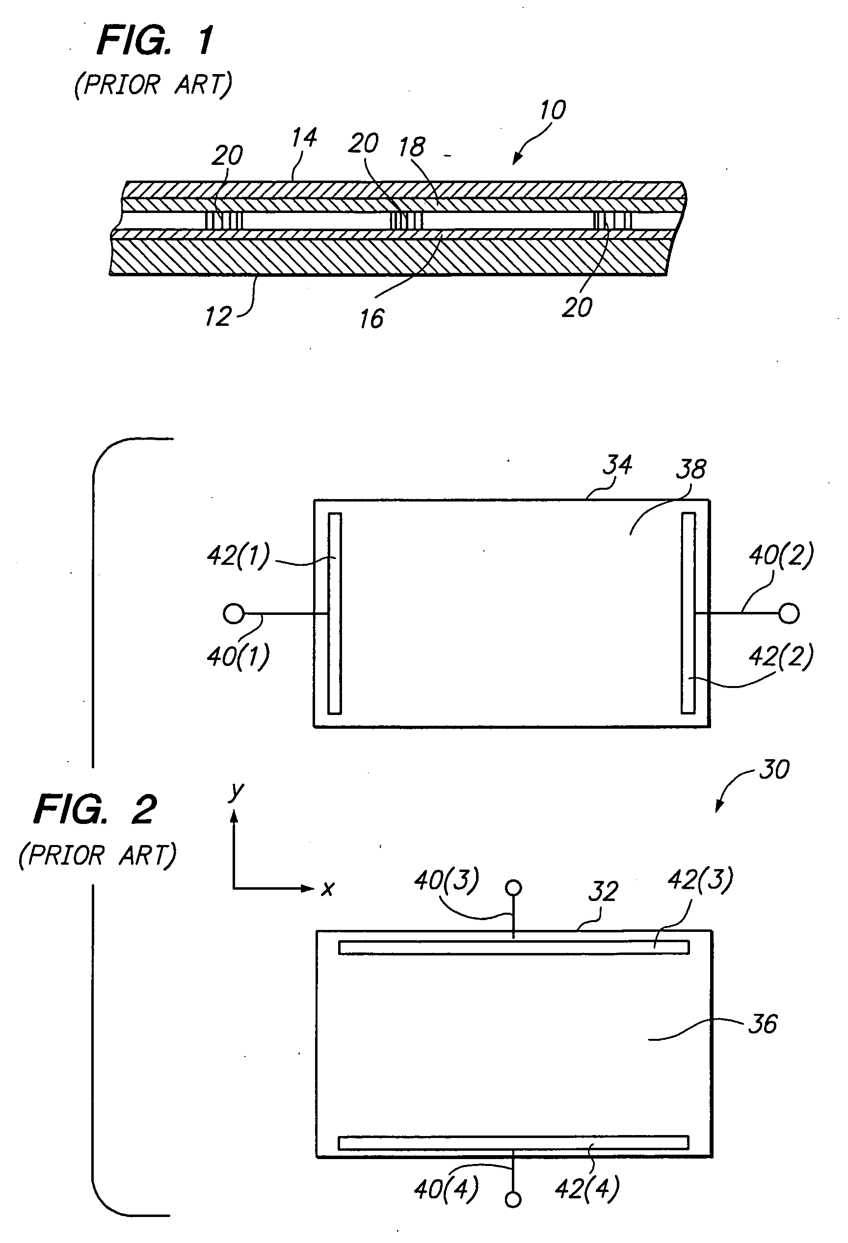 Touch sensor with conductive polymer switches