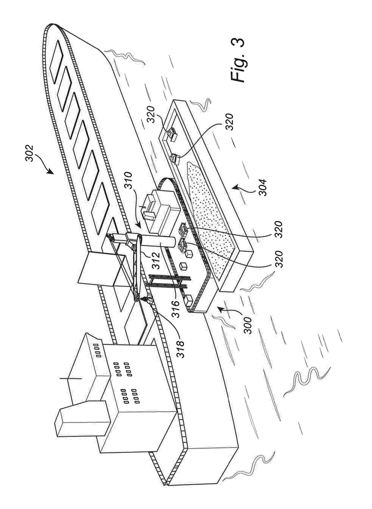 Vessel comprising cargo transloading system