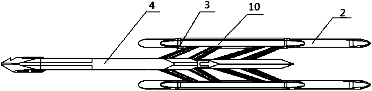 Six-component multiple-chip-beam type balance used for CTS (captive trajectory simulation) test of paralleled hanger put in overall