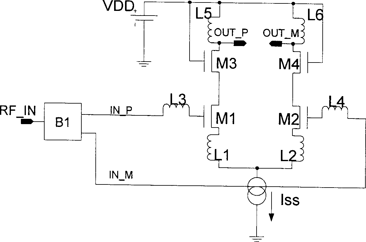 Variable-gain single-ended-to-difference radio-frequency low-noise amplifier