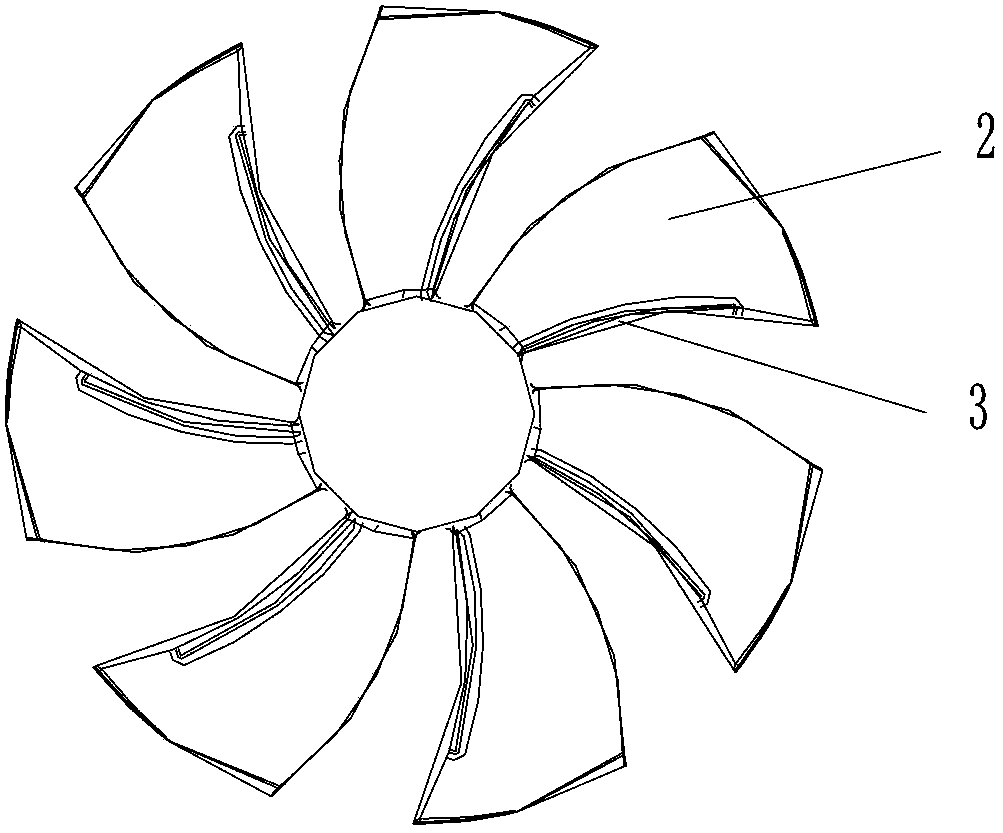 Axle-flow fan blade