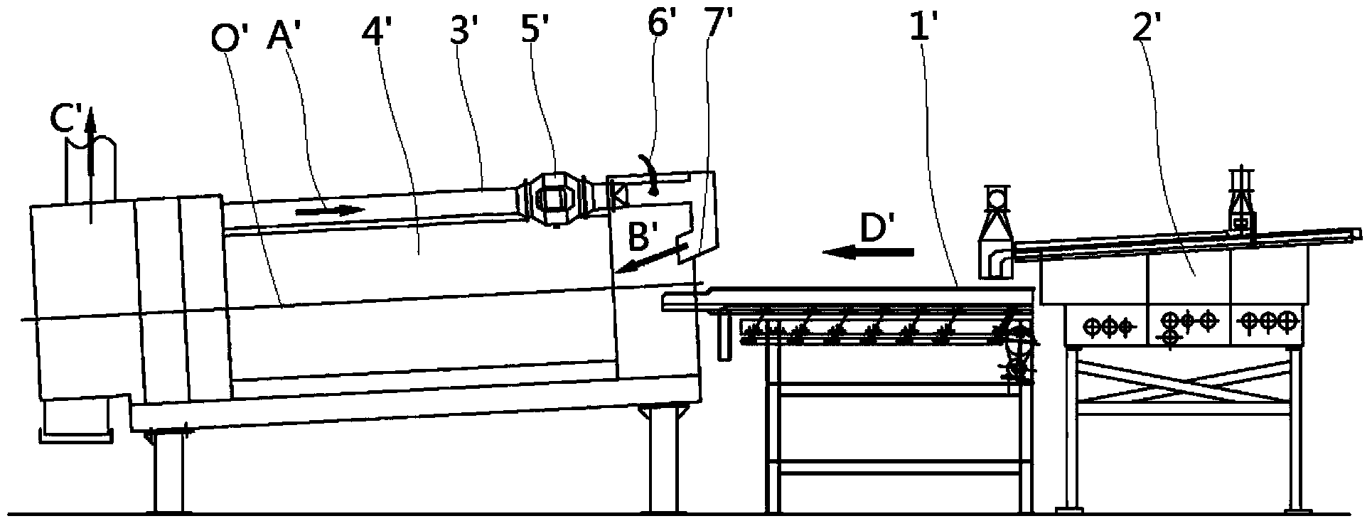 Tobacco shred feeding treatment device and method capable of improving the heat energy and feed liquid absorption efficiency of tobacco shred