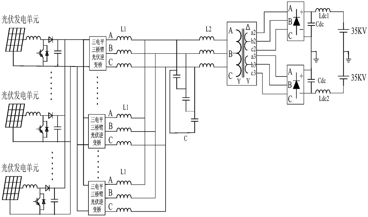 High power and high step-up ratio photovoltaic DC converter device and control method