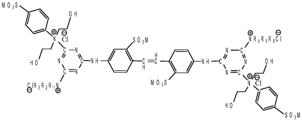 A kind of tetrasulfonic acid amphoteric fluorescent whitening agent and preparation method thereof