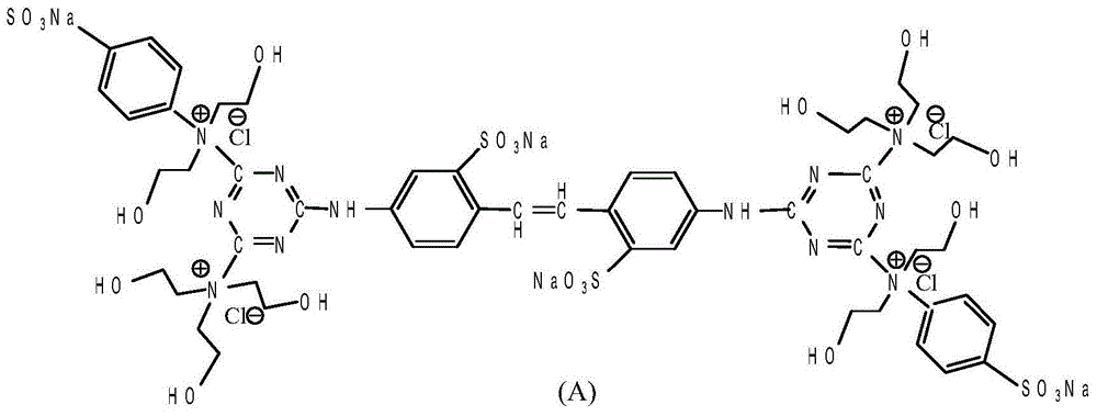 A kind of tetrasulfonic acid amphoteric fluorescent whitening agent and preparation method thereof