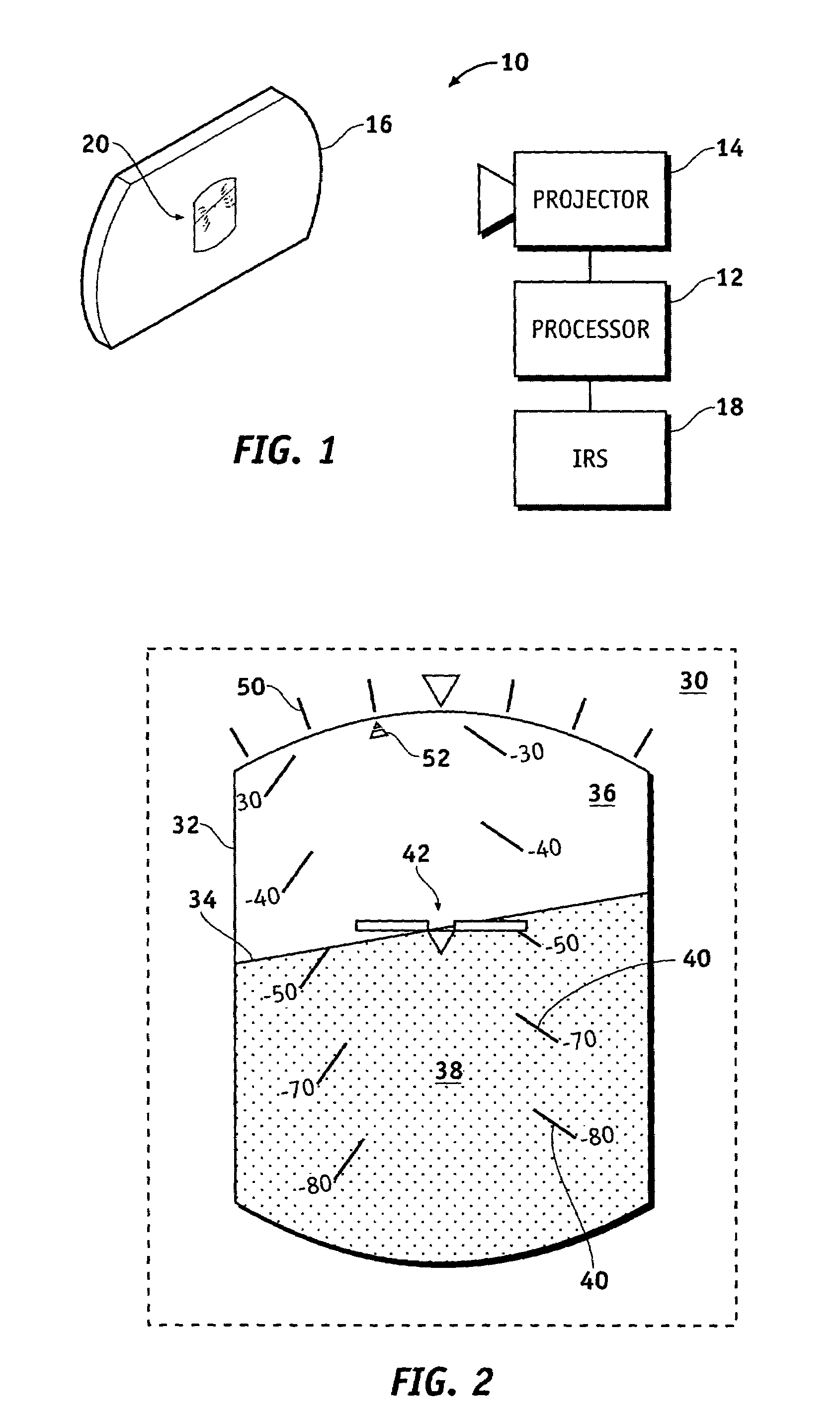Method and HUD system for displaying unusual attitude
