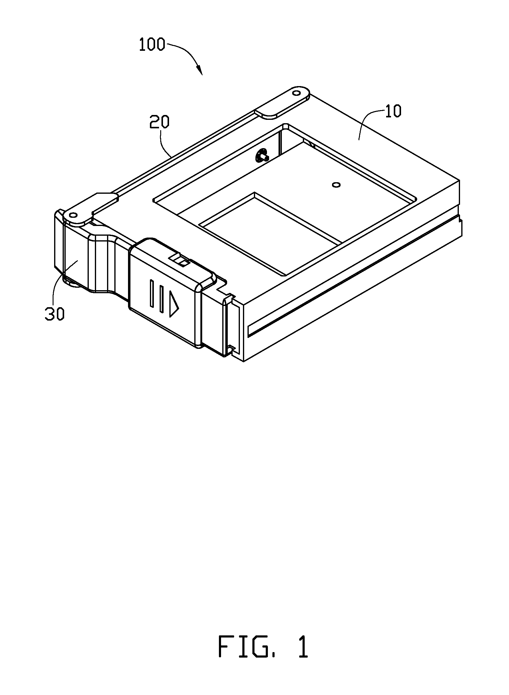 Housing with rotation arm and panel for securing hard disk drive therein