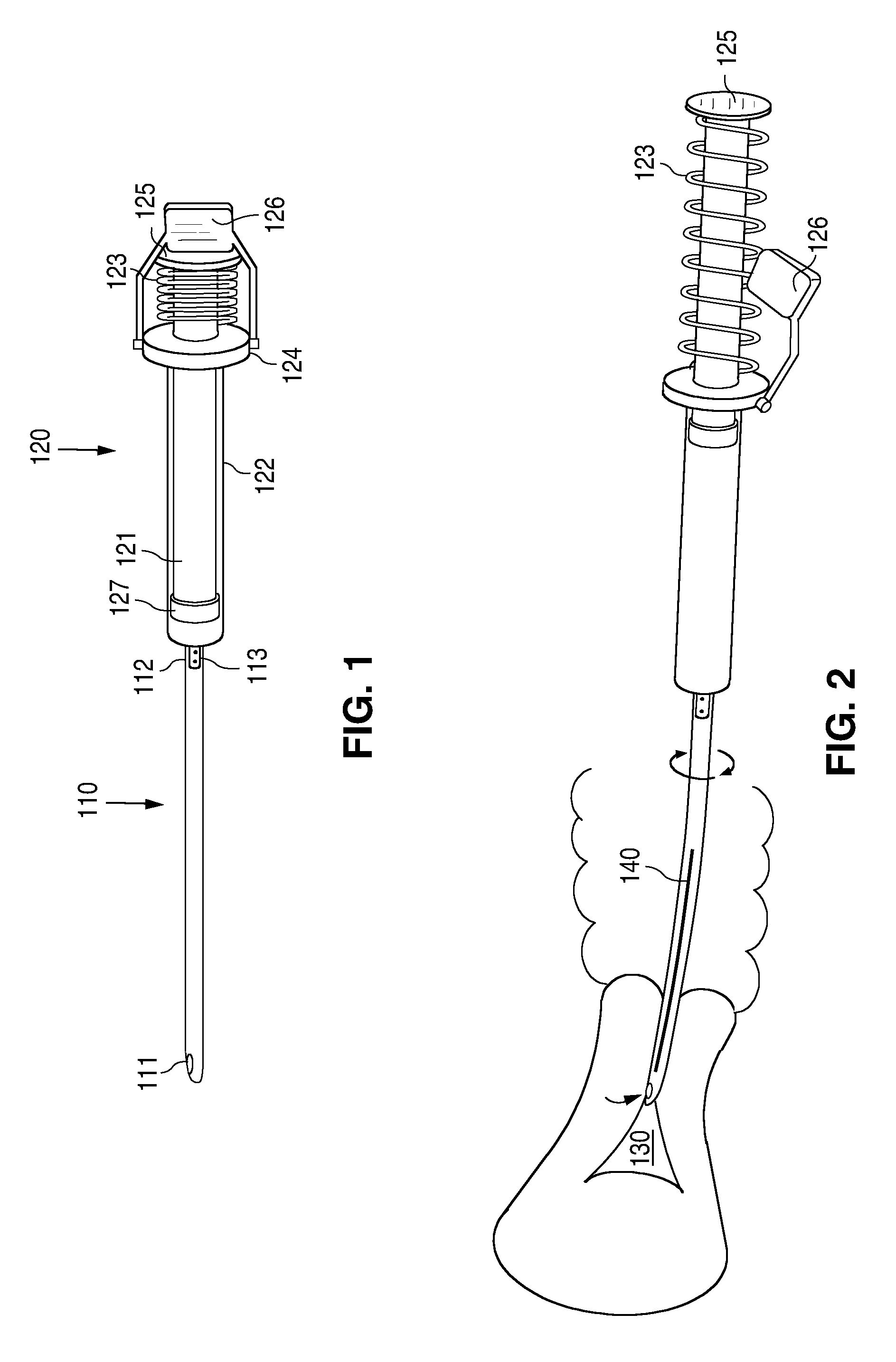 Biopsy device with automatic aspiration