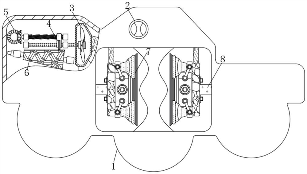 Hardware processing auxiliary device for solving problem of poor clamping and particulate matter absorption effects