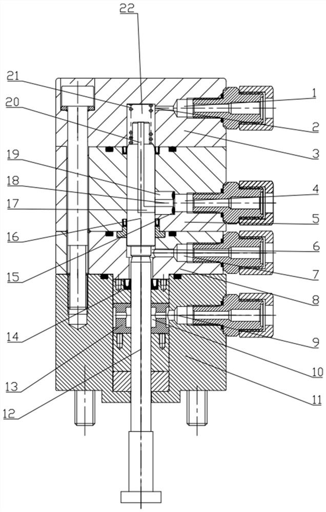 Variable cross-section hydraulic bidirectional buffer device applied to air flow regulation of reciprocating compressor